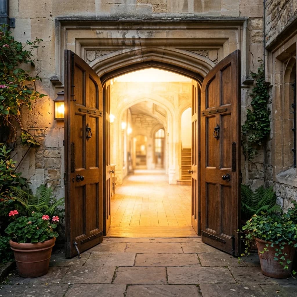 Open doors symbolizing our doors are always open